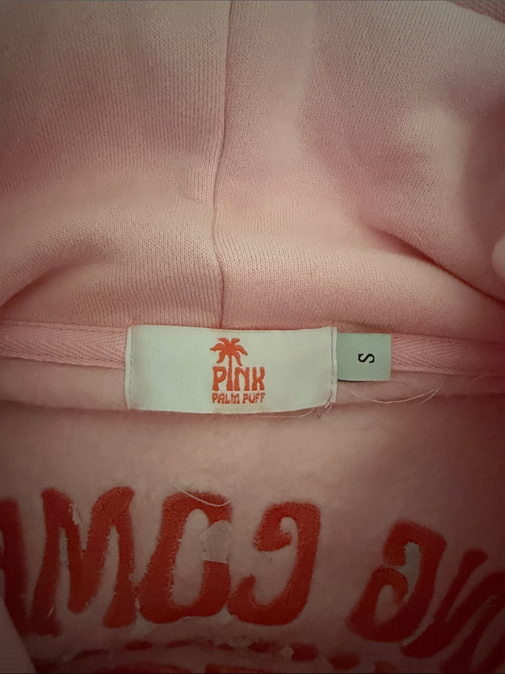 Pink Palm Puff - Everything Comes in Waves sweatshirt size small - Picture 3 of 4